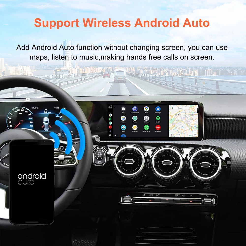 Bonroad Wireless Carplay Android Auto Fits For Mercedes A B C E Class CLS CLA GLA GLB Class NTG6.0 2018-2022 Module Box Airplay – Detail 6