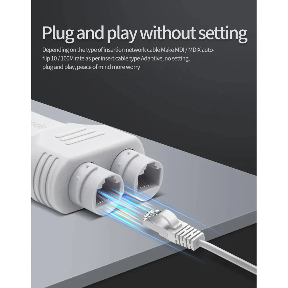 우수한 2포트 1입력 2출력 POE 확장기 10/100Mbps 실외용 30W 고출력 플러그 앤 플레이 Poe 스위치 NVR IP 카메라 AP용