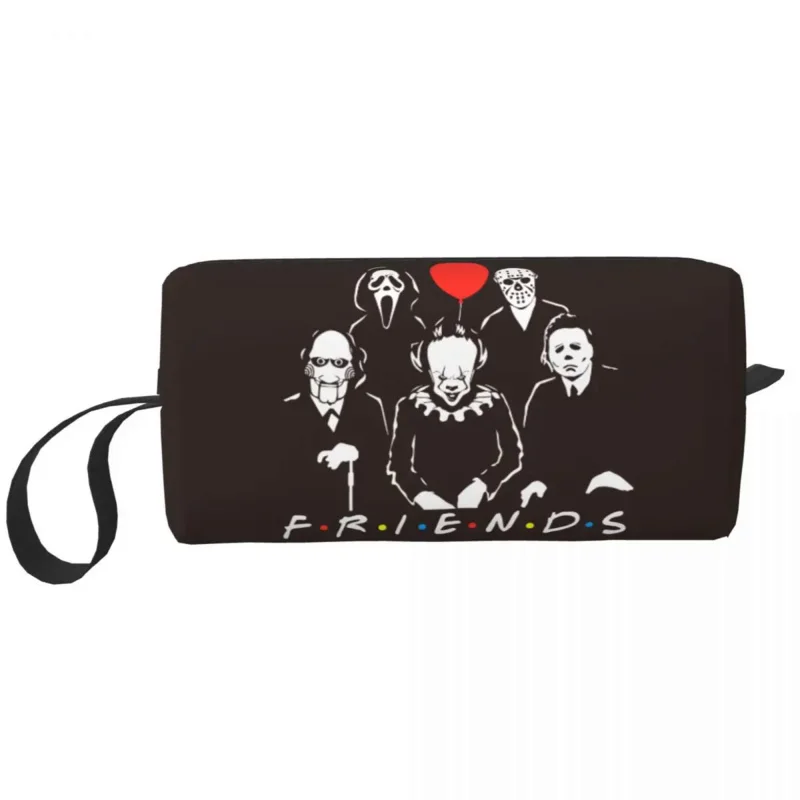 

Horror Friends Pennywise Michael Myers Jason Voorhees Halloween Makeup Bag Large Cosmetic Bag for Women Toiletry Bag Dopp Kit