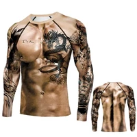 Muscle Tattoo 3D Print T-Shirt Men Women Casual Fashion Dragon Long Sleeve T Shirts Sweatshirt Oversized Tees Tops Kids Clothing 1