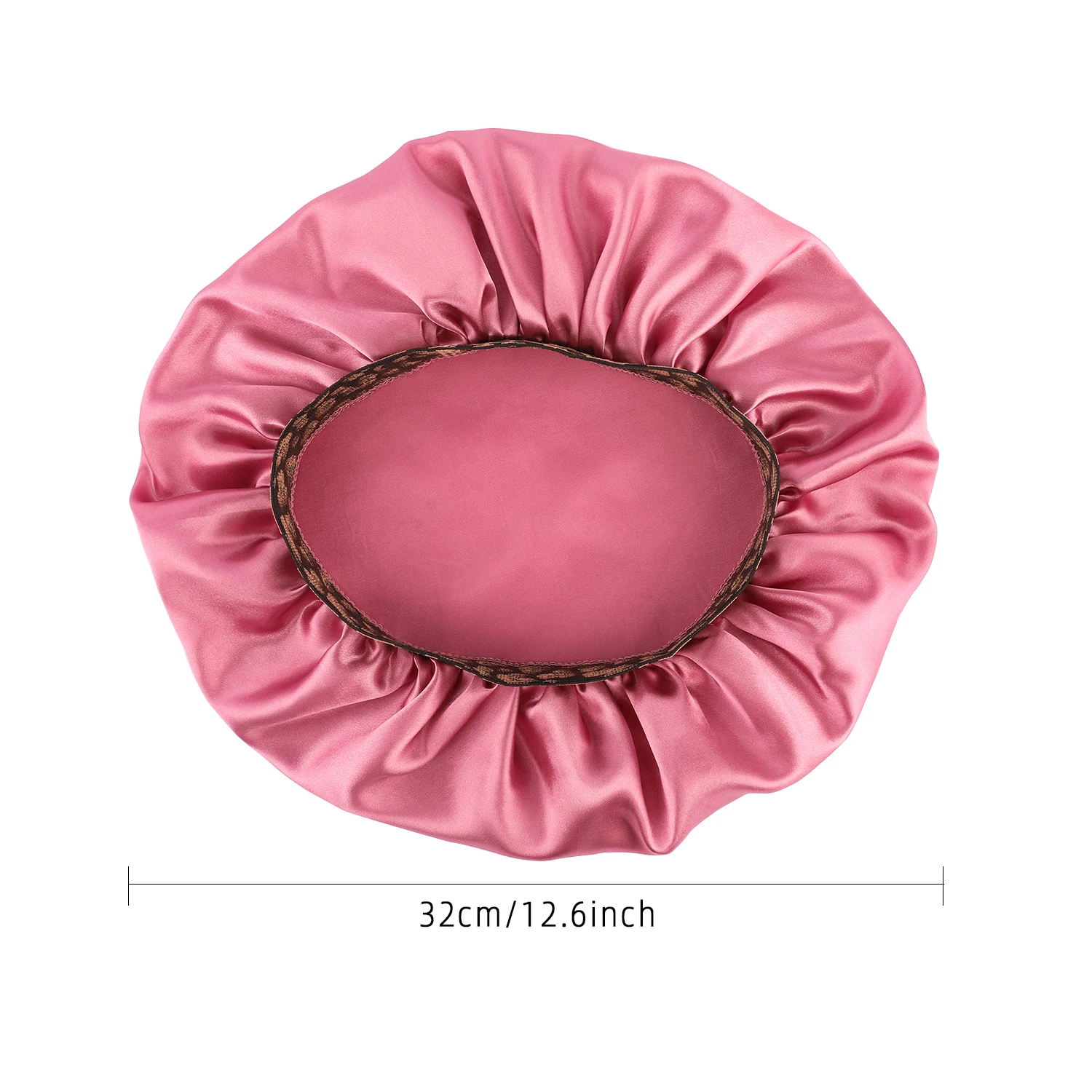 2024 New Fashion Satin Sleeping Hat Night Sleep Hair Care Bonnet Nightcap Popular Leopard Silk Wide-Brimmed Shower Cap 3