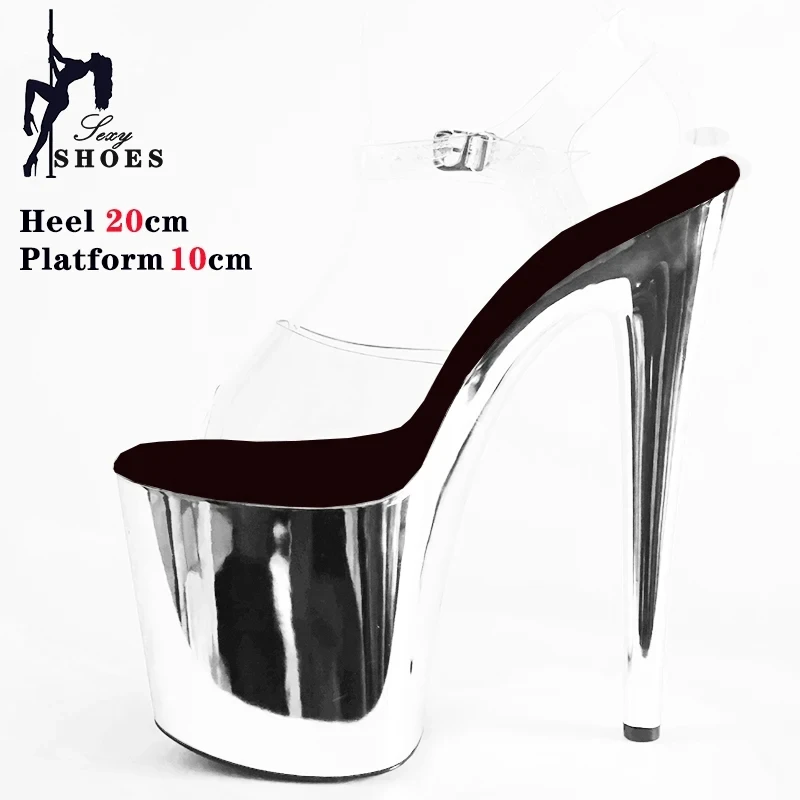 Sexy Fetish 8Inches Dress Platform Sandals Peep Toe Pole Dance Shoes 20cm Women Stripper Models Show Nightclub Exotic Bride Shoe