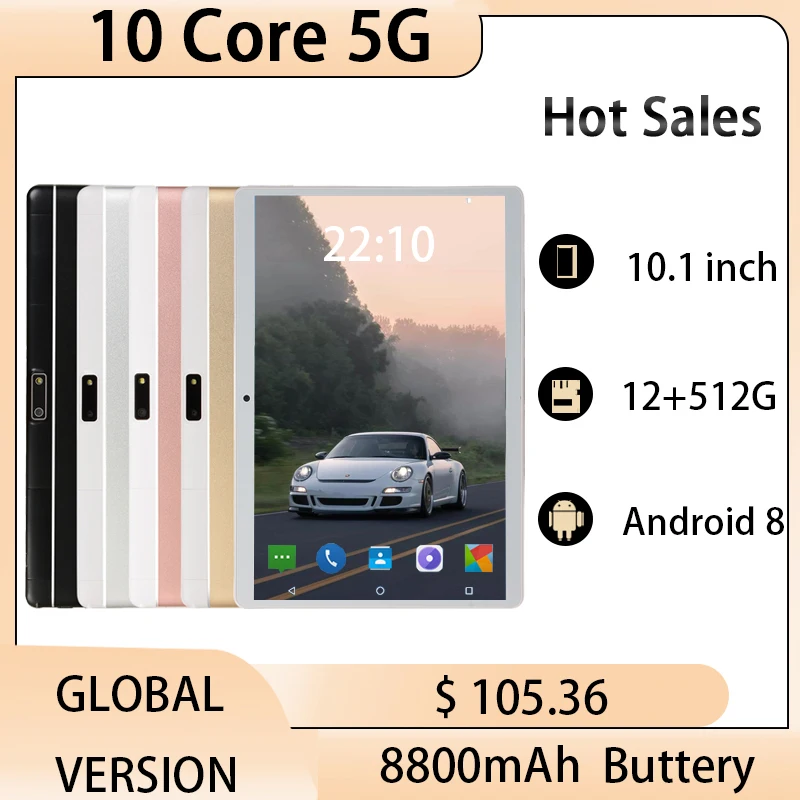 Планшетный ПК 10 1 дюйма 8800 мАч 12 Гб ОЗУ 512 ПЗУ новый планшетный Wi-Fi GPS Bluetooth камера 13