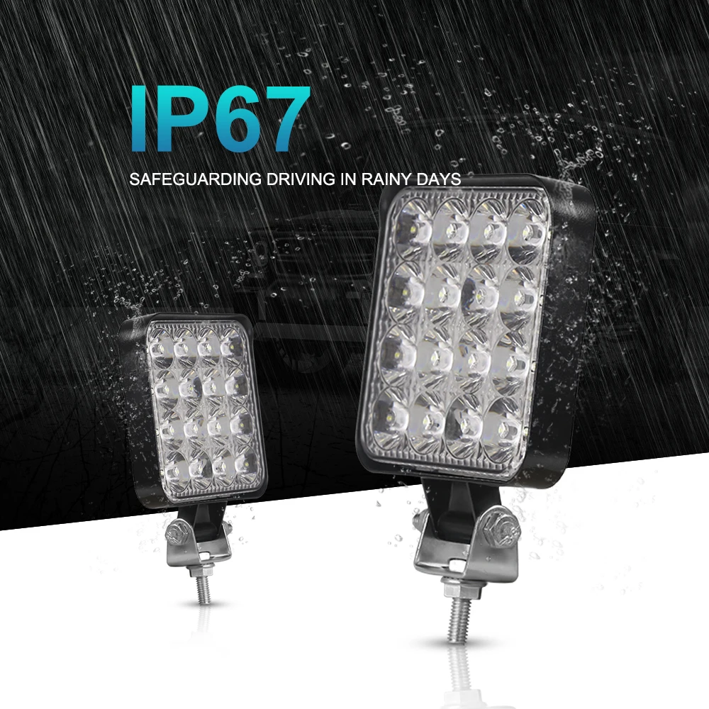 12V 24V LED Light Bar 42W Work Square Spotlight For Jeep Truck Offroad Car Motorcycle Tractor SUV ATV Headlights