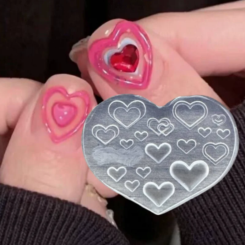 4 Pieces Manicure Silicone Mold Reusable Valentine's Day Versatile And Gentle Love Rose Party Nail Decoration Nail Salon 3