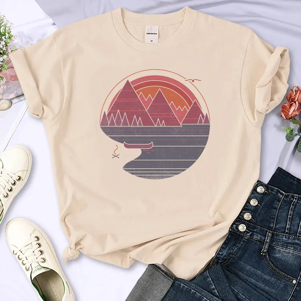 

The Mountains Are Calling tshirt women Japanese top girl harajuku 2000s designer clothes