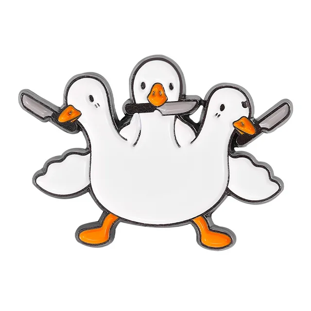 Funny Cartoon Goose Brooch Enamel Pin Cute Duck Brooch White Goose With  Knife Badge Backpack Clothes Lapel Pins Jewelry Gift AliExpress Home Garden  | Cartoon Brooches Mini Knife Enamel Lapel Pins Funny