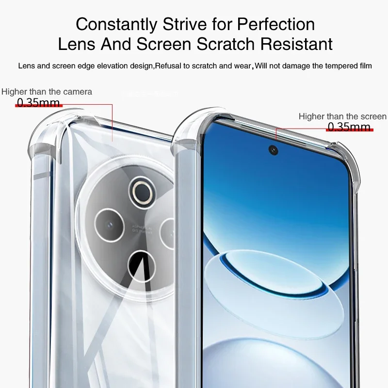 Airbag Anti-Knock Clear Silicone Phone Case with Shockproof Corners