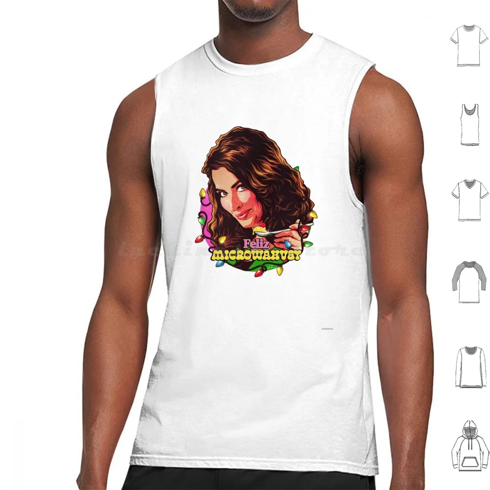 Feliz Microonde Canotte Stampa Cotone Nigella Lawson Natale Chef Chef Cooking Cook Xmas Maglione Festivo