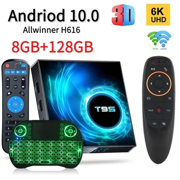 T95 tv box android10 8GB 128GB allwinner h616 Quad Core UHD10 6K 3D H.265 5g wifi Bluetooth 5.0 Smart TV spain 2024 TV Box