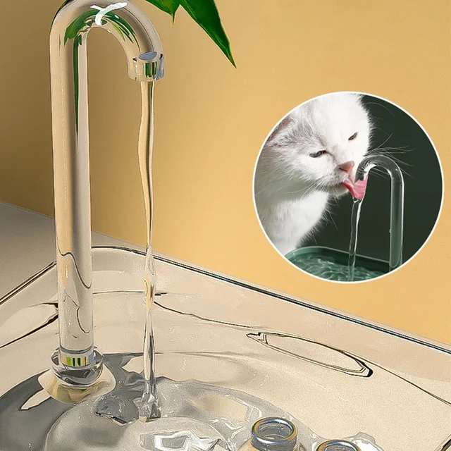 Cat Water Fountain Auto Filter Transparent Cat Drinker USB Electric Mute Recirculate Filtering Drinker for Cats Water Dispenser 4