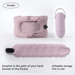 Luxurious Press - Inflatable Travel Pillow for Ultimate Comfort and Relaxation (Purple)
