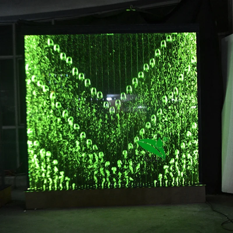Custom, restaurant hotel decoration LED colorful water feature water bubble wall