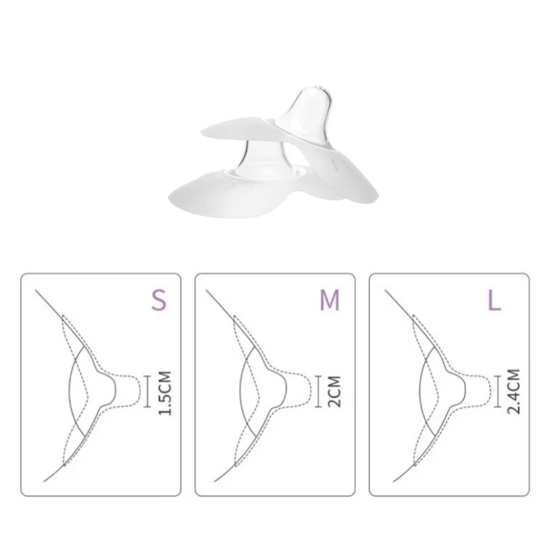 Nipple Shields 2Pcs Silicone Nipple Protectors Feeding Mothers Nipple Shields Protection Cover Breastfeeding Clear Carrying Case