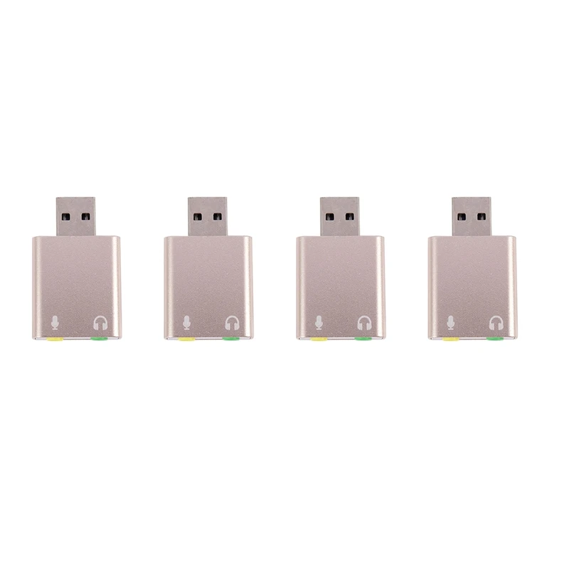 

4X USB Sound Card 7.1 External USB To Jack 3.5Mm Headphone Adapter Stereo Audio Mic Sound Card For Pc Computer Laptop