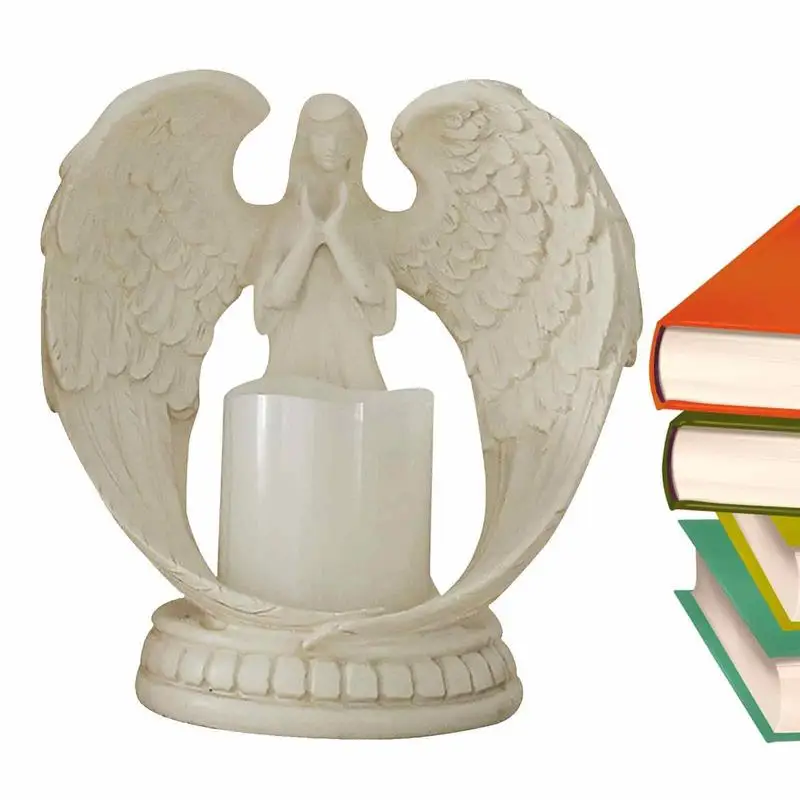 

Praying Angel Candle Holder Home Art Angel Statue And LED Candle Flameless Plastic LED Candle Prays To Heal Comfort Protect