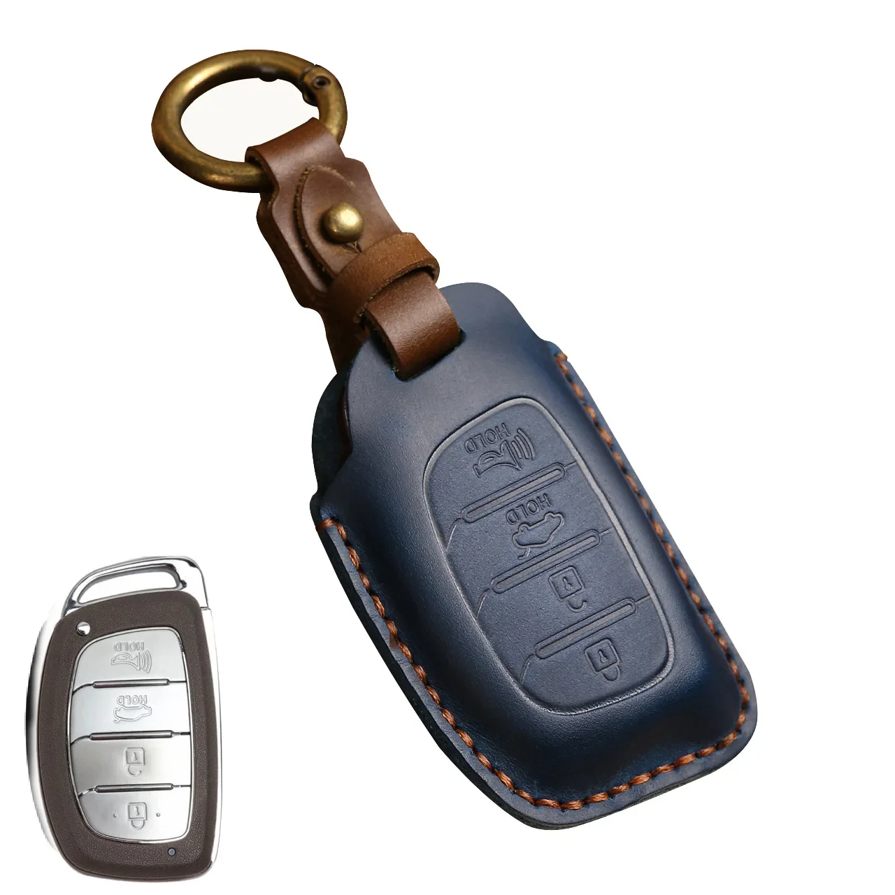 Leather Car Key Cover Protective Case