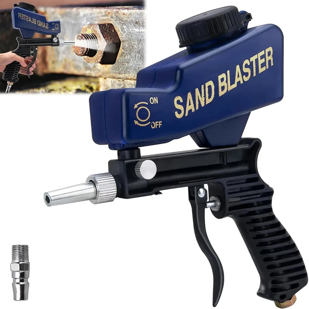 조정 가능한 발파 기계, 무부하 속도 6000RPM, 중력 샌드 블라스팅 건, 압력 70 ~ 150 PSI, 공압 발파 건 세트 