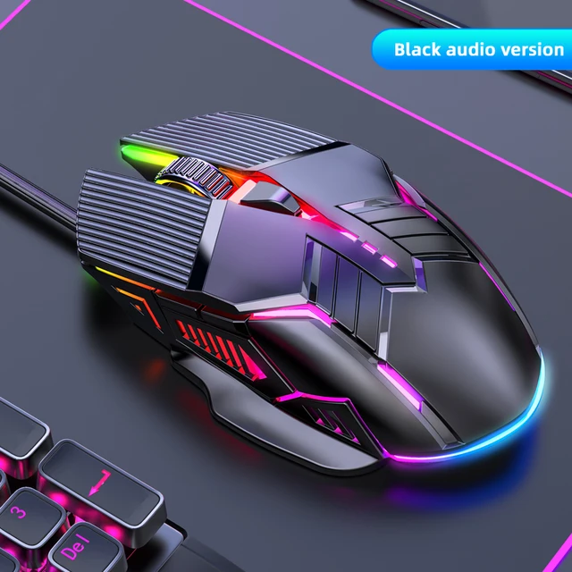Ergonomic Wired Gaming Mouse USB Computer Mouse Gaming RGB Backlit Gamer Mouse 6 Button LED Silent Mice for PC Laptop 6