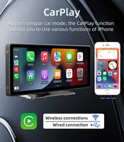 BQCC-Écran Carplay sans fil portable, caméra de recul arrière HD, autoradio DVR, lecteur vidéo MP5, Android Auto, 10.26 pouces 4