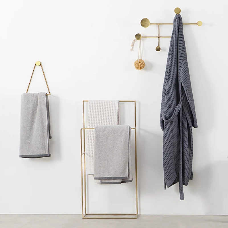 Metal Clothes Rack Wall Mount Portable Entrance Bathroom Clothes Rack Place Saving Wrought Iron