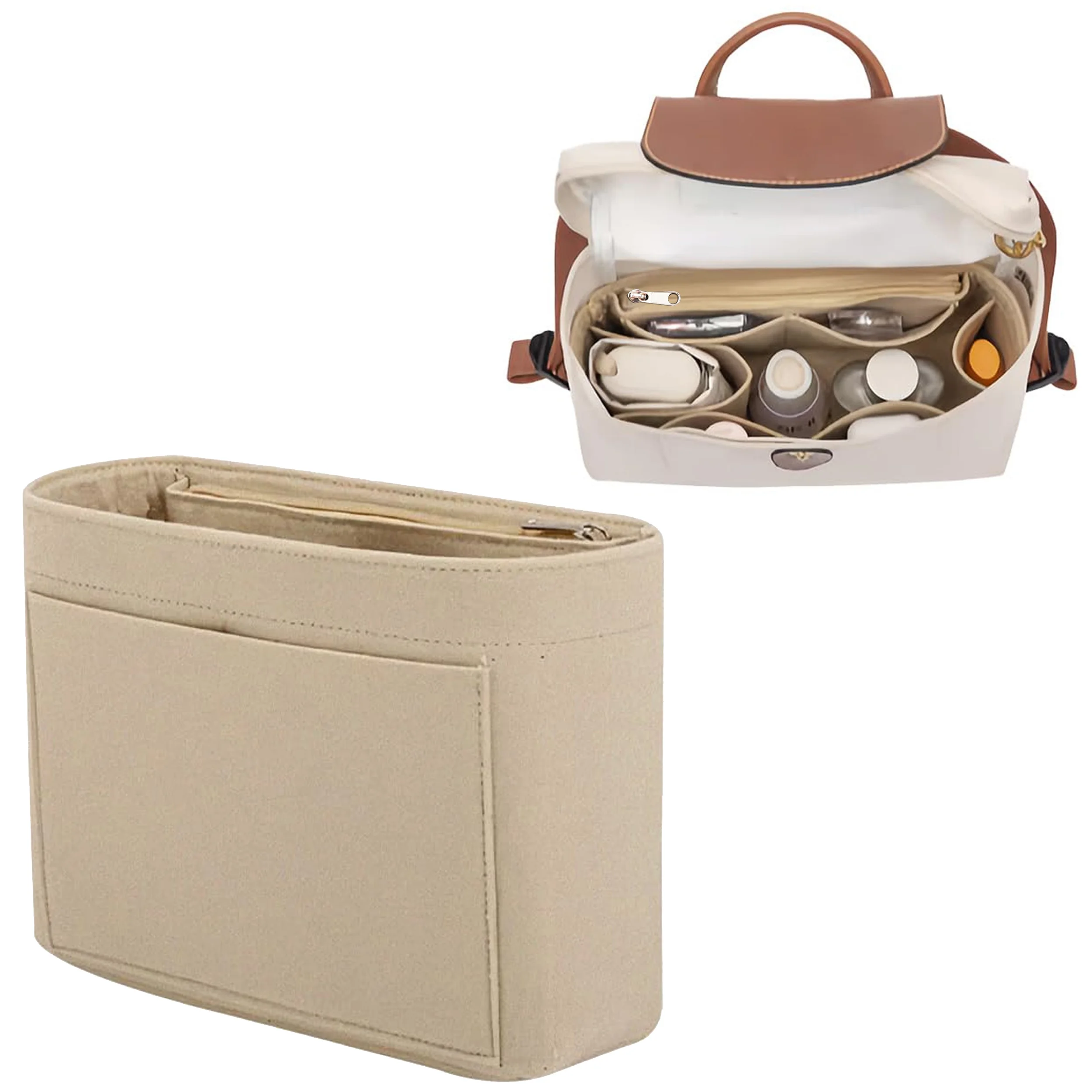 Felt Purse Organizer Insert Multi Pockets Bag-in-Bag Liner for Handbags Backpacks Travel Makeup Storage Bag