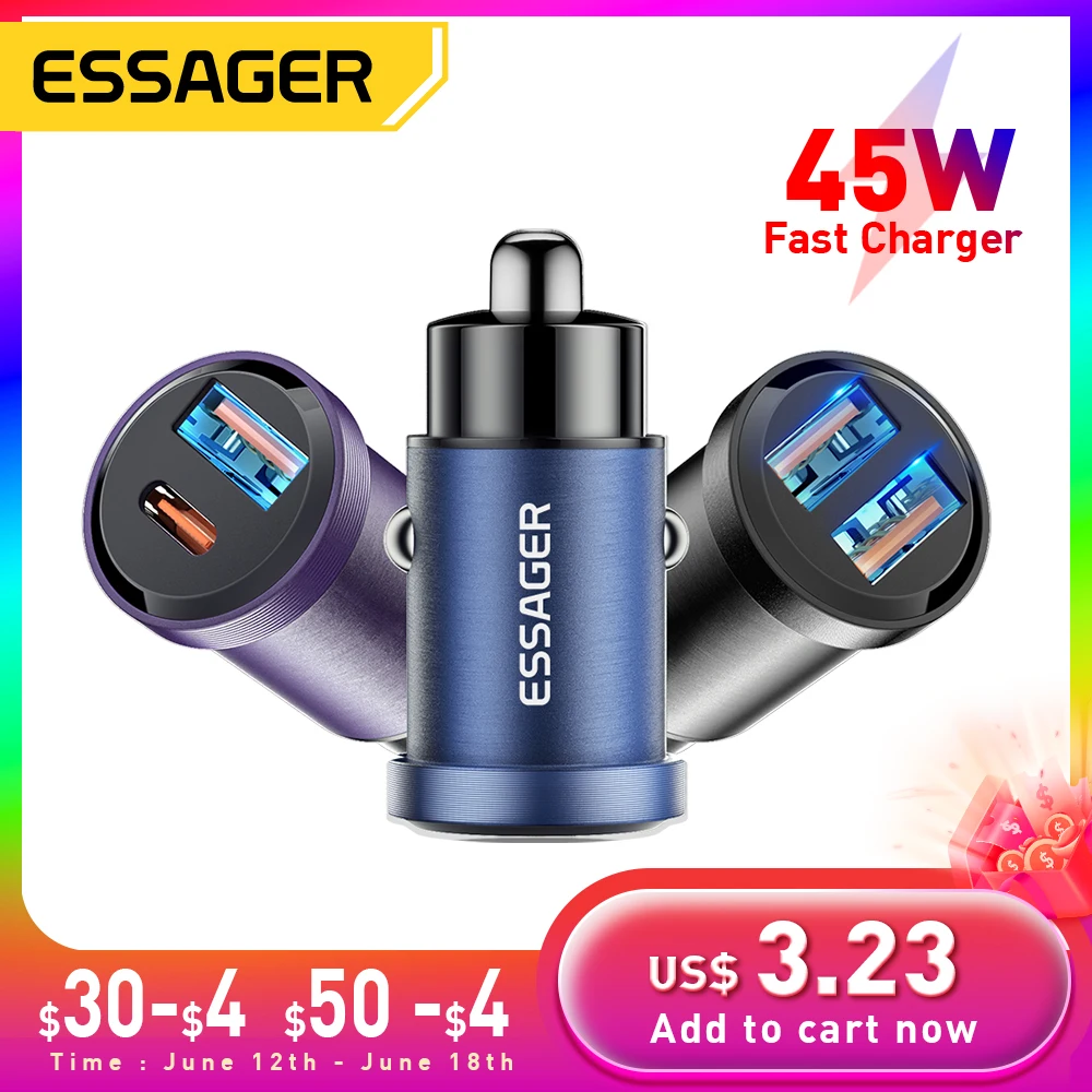 Essager – Chargeur De Voiture Usb Type-c 30w, Charge Rapide, Qc Pd 3.0 ...