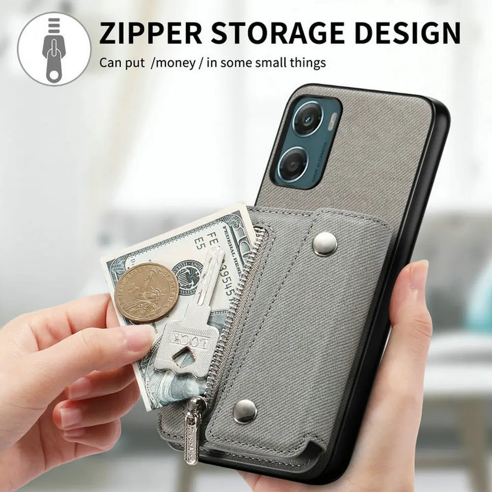 Zipper Leather Wallet Cover - Premium 2-in-1 Design