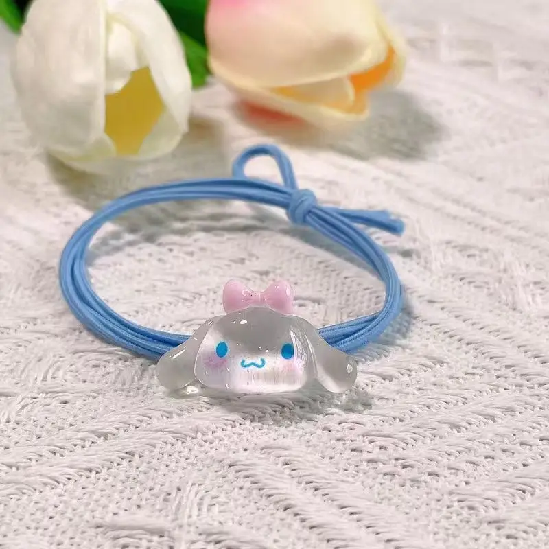 Sanrio Hair Ties Anime Hair Ring My Melody Kuromi Cinnamoroll Hair Rope Cartoon Toddler Girl Accessories 5