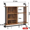37" Floating Shelves for Wall with Led Wall Shelves for Kitchen Storage Pipe Shelving with 8 S-Hook Wood Wall Mounted Shelves 2