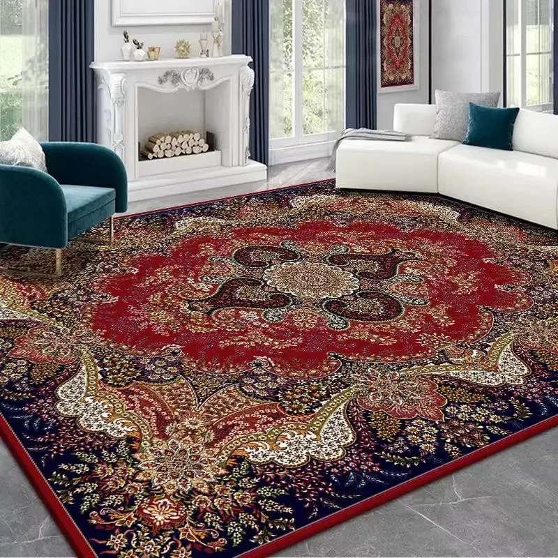 

Persian Retro Living Room Large Area Carpet Bedroom Bedside Carpets Home Study Balcony Rug Kitchen Stain-resistant Non-slip Rugs