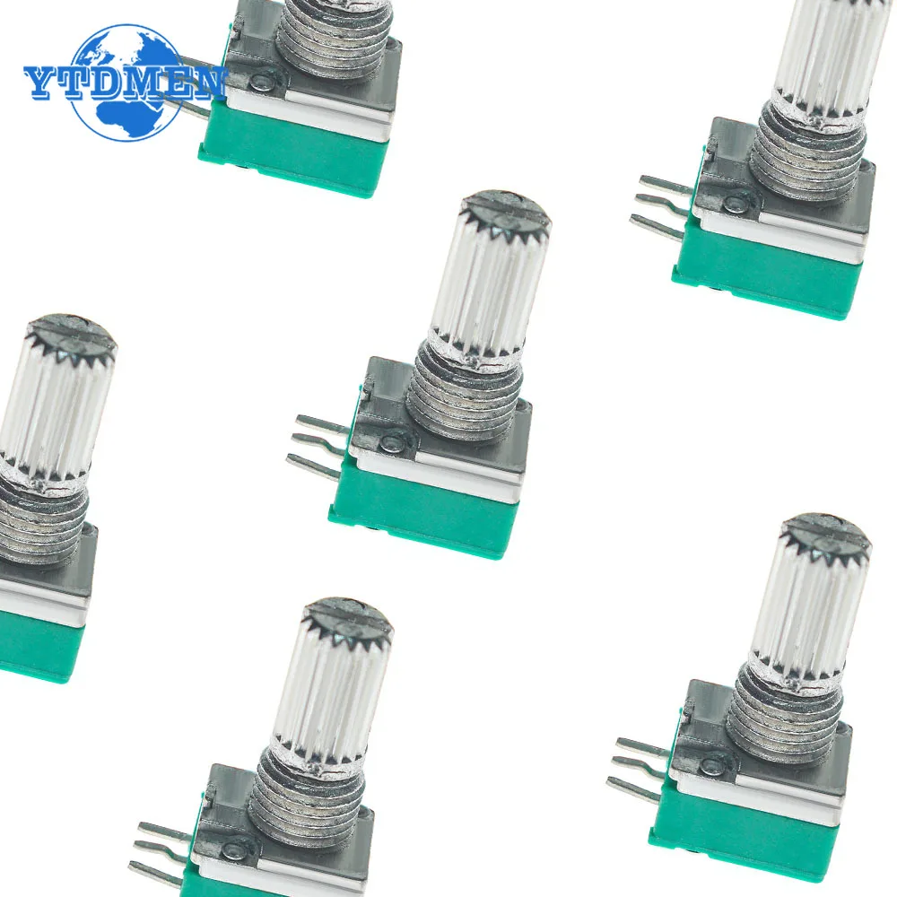 Potentiometer Kit 5PCS Potentiometer 3Pin RK097N B100K B1K B5K B10K B20K B50K B500K RK097
