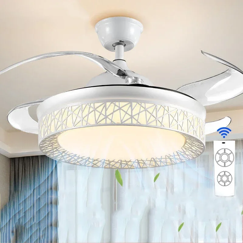 Fan Lamp Ceiling Fan Lights For Dining Room Bedroom Living Room Mute Invisible Integrated Ventilador De Teto with Remote Control