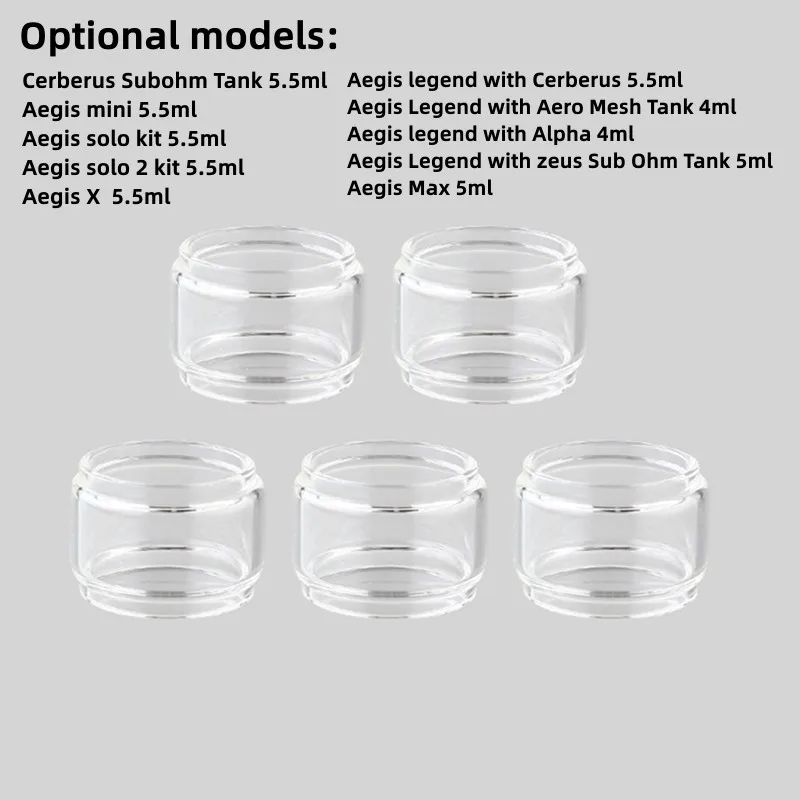 

5PCS Bubble Glass Tube for Geek Cerberus Subohm Tank / Aegis mini / solo kit / solo 2 kit / X / legend with Cerberus