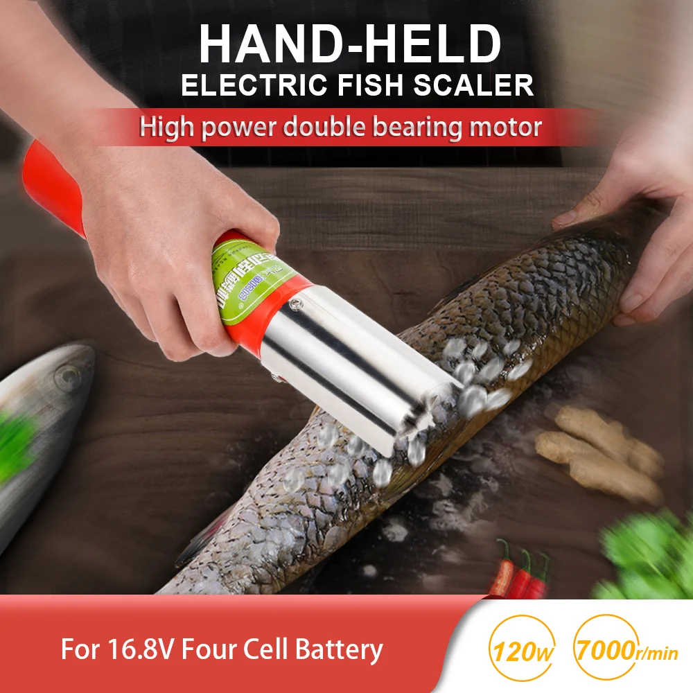 Bear Paw MUMU]Electric Fish Scaler Fishing Scalers Clean 120W