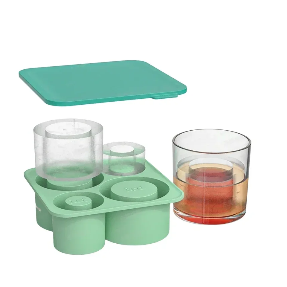 Vaschetta Ghiaccio Per Bicchiere 40 Oz Stampo Per Cubetti Di Ghiaccio Stanley, 3 Contenitori Per Cubetti Di Ghiaccio Con Coperchio, In Silicone Stampo Ghiaccio Per Stanley Cup