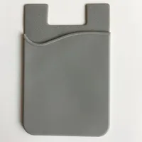 1pc Silicone Mobile Phone Back Card Holder Wallet Stick On Adhesive Cash ID Soft Adhesive Phone Card Holder Cover Wallets 2