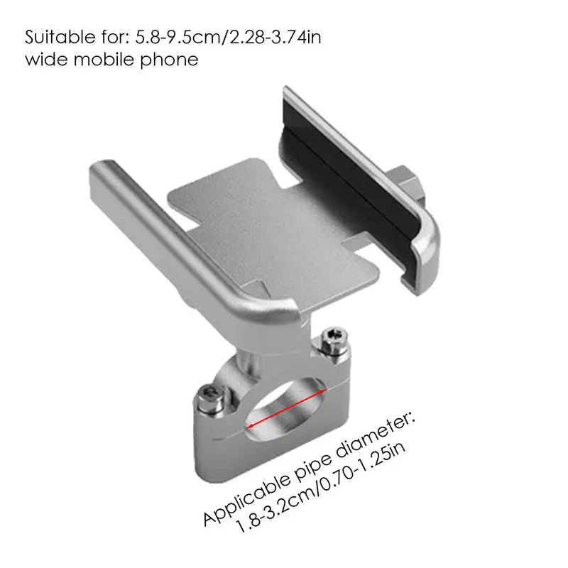 Scooter Phone Holder Aluminum Alloy Rotatable Phone Mount Motorcycle Shock-Proof Phone Mount Anti-Shake Phone Support For