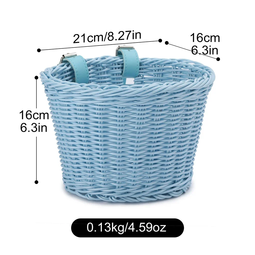 4pcs/Set Handwoven Bicycle Front Basket Adjustable Bike Handlebar Storage Basket with Bell Tassel Stickers Set