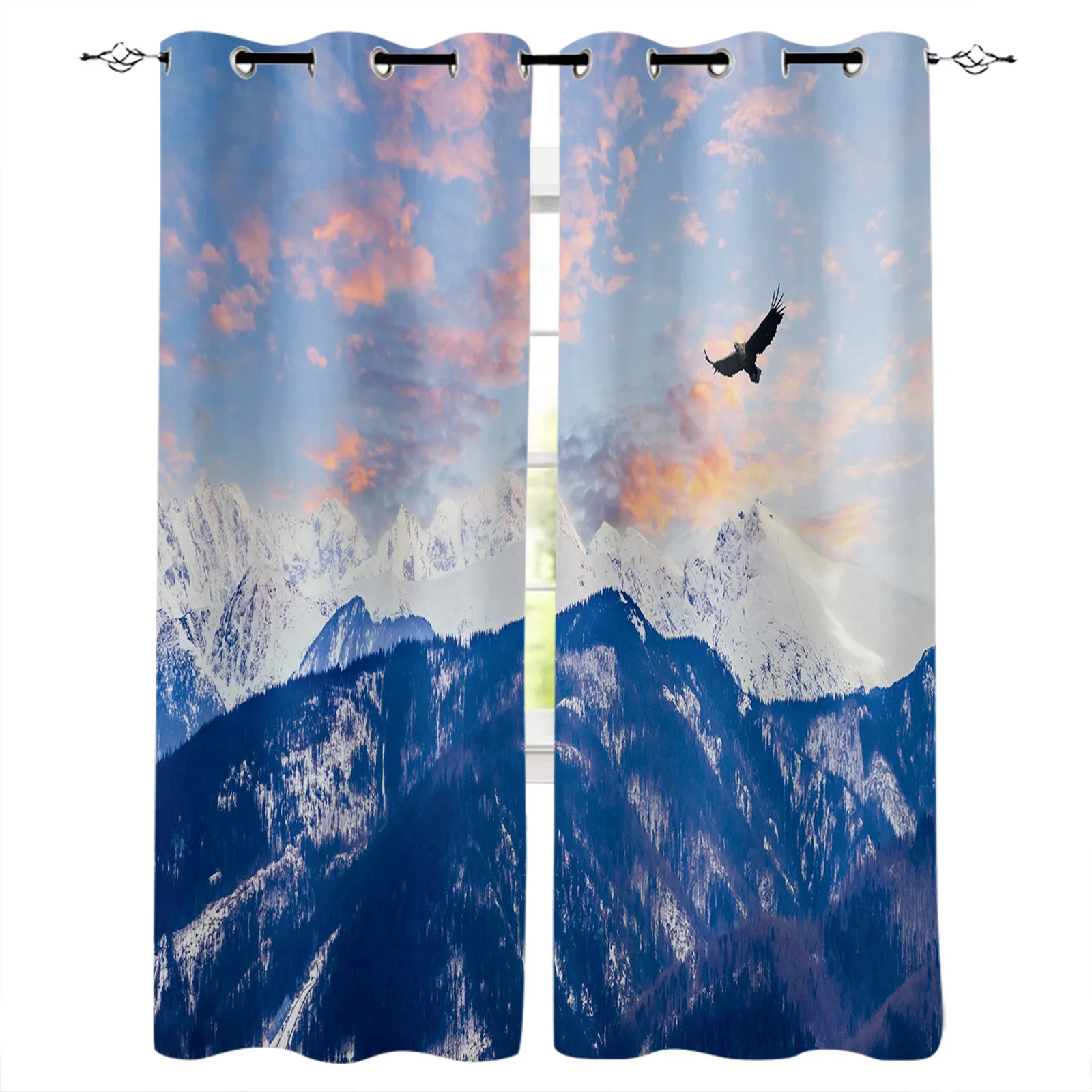 

Eagle Snow Mountain Blackout Curtains Window Curtains For Bedroom Living Room Decor Window Treatments