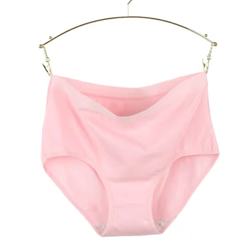 ملابس داخلية نسائية قطنية مقاس كبير بخصر مرتفع بدون درزات ملونة 8