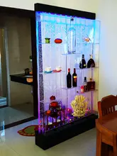  Water curtain wall wine cabinet screen living room fish tank decoration porch partition water wall acrylic bubble wall 