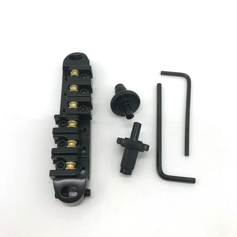 

Electric Guitar Bridge Pull Plate Electric Guitar String Bridge Ball Roller Bridge Upper String Bridge Black/Silver