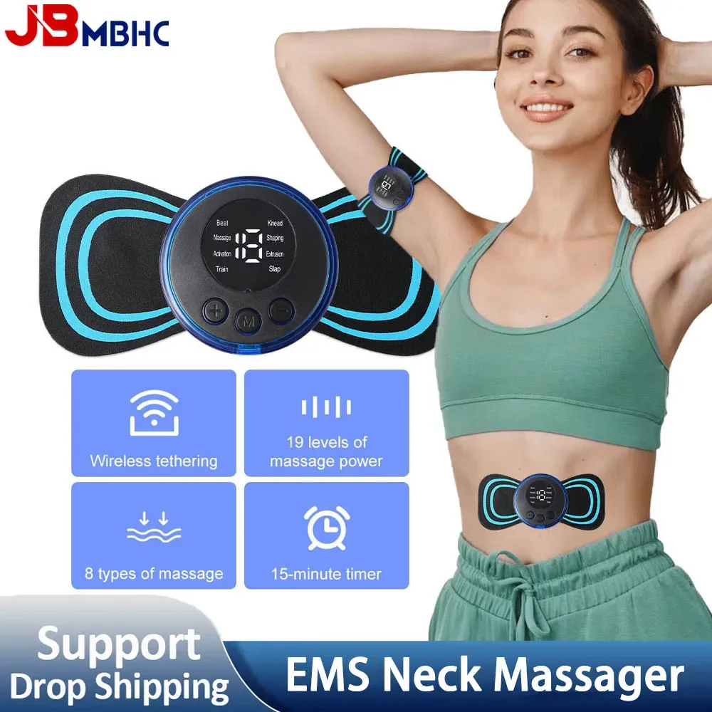 

Neck Rechargeable Massager Electric Neck Massage EMS Cervical Vertebra Massage Patch for Muscle Pain Relief Support Dropshipping