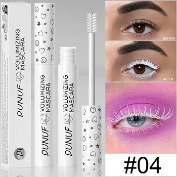 White Slender Curly Mascara, Color Mascara Waterproof Not Easy To Smudge, Portable Fine Brush Head 1