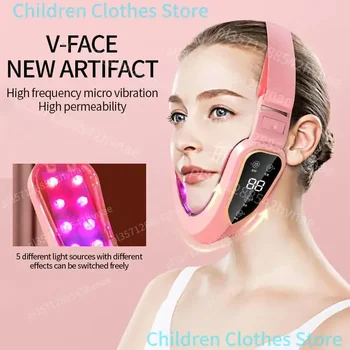 LED Photon Therapy Facial Slimming Vibration Massager Facial Lifting Device Facial Heated Double Chin V Face Vibration Massager 1
