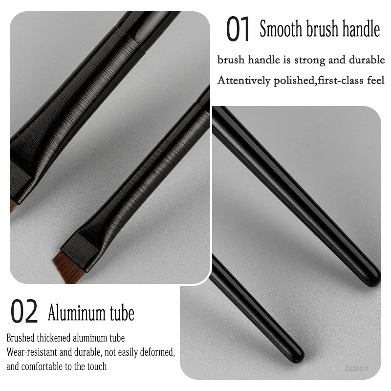 New 1-2pcs Blade Makeup Brushes Angled Thin Eyebrow Brush Flat Fine Eyeliner Brush Professional Liner Brow Beauty Make Up Tool 4