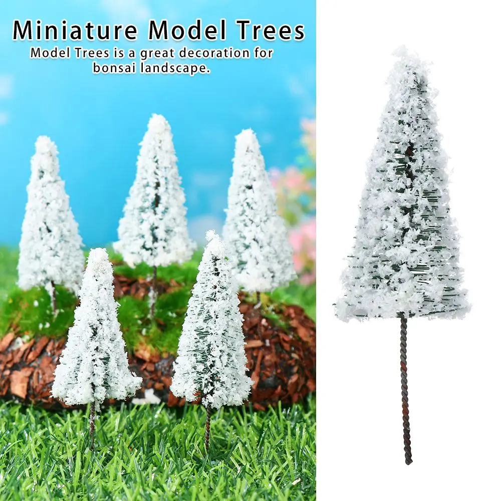 20PCS White+Green Tree Model Miniature Railroad Scenery Artificial Wargame Diorama  Supplies for Micro Landscape Garden Ornament - AliExpress