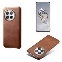 Luxury Slim Leather Business Case - Premium Cover for OnePlus 12 (Brown)