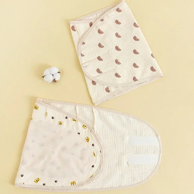 Baby Swaddle Blanket 0-6 Months Strap Protect Belly Baby Sleeping Blanket Wrap for New Born Thin-style for Summer 6